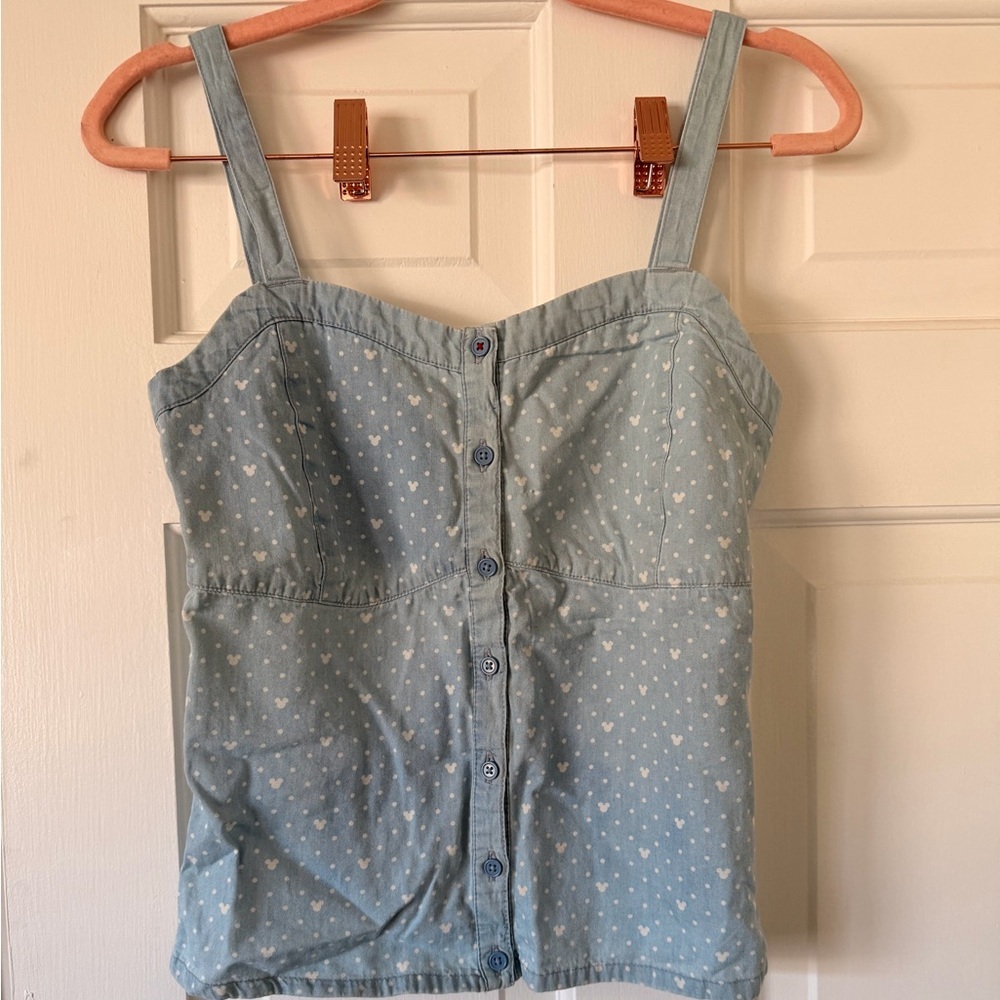 Disney Light Blue Heart Pattern Blouse